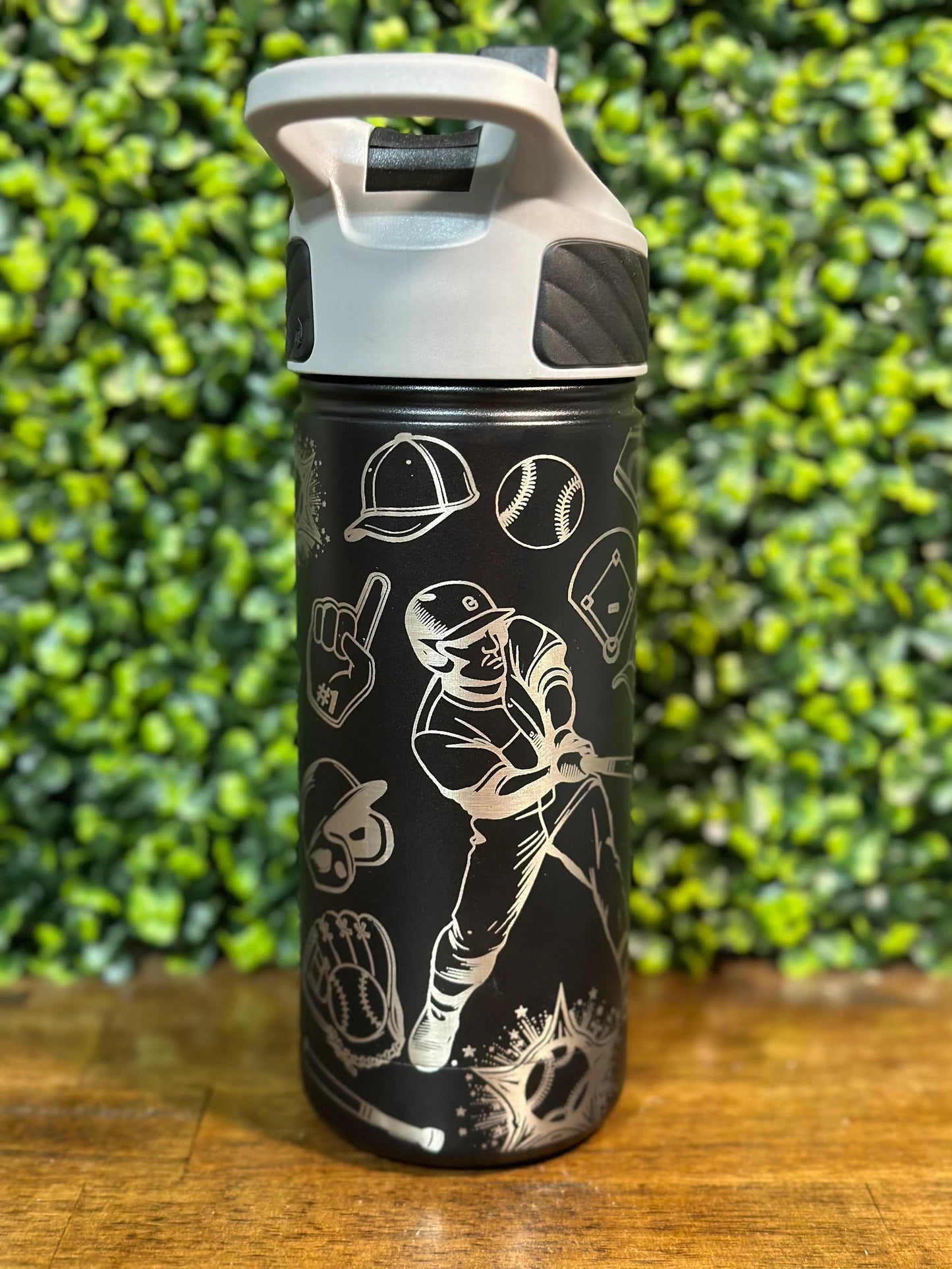 Custom Engraved Baseball Water Bottle - Personalize Your Hydration Game!