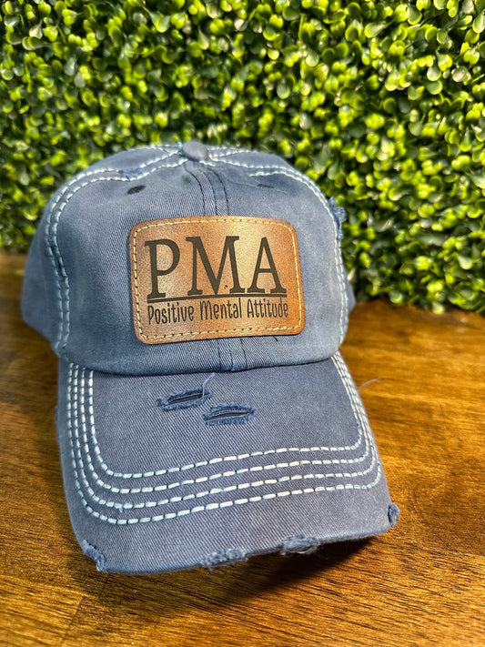 Positive Mental Attitude Leather Patch Vintage Hat image 0