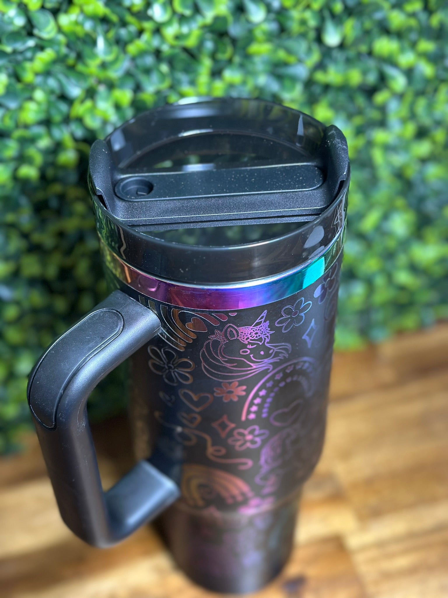 Unicorn and Rainbow w/ Rainbow Plating 40 Ounce Tumbler image 4