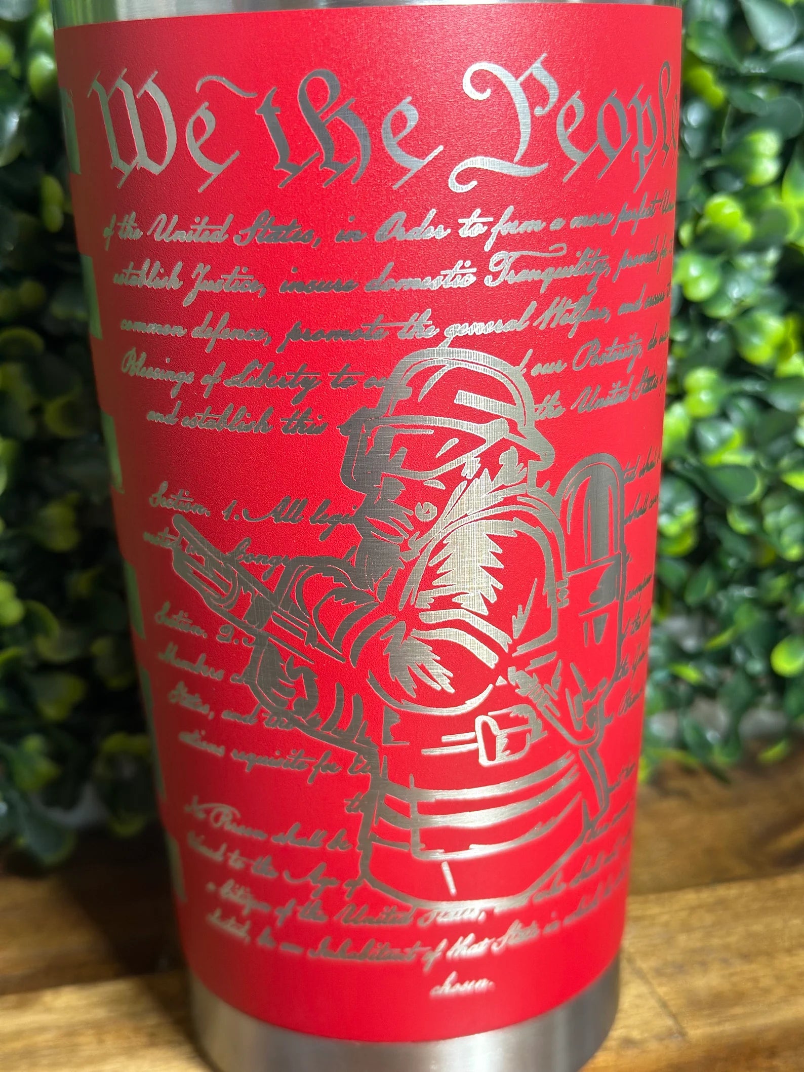 Firefighter Theme Tumbler / Gift for Him / Full Wrap / Customizable image 0