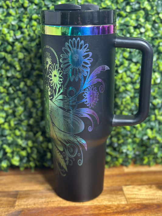 Dragonfly Rainbow Plated Tumbler image 0