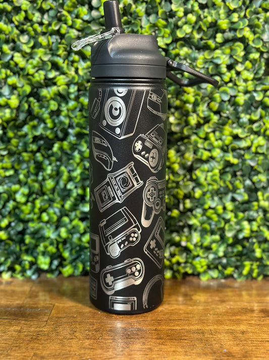 Customizable Laser Engraved Gamer Water Bottle for Hydration image 0