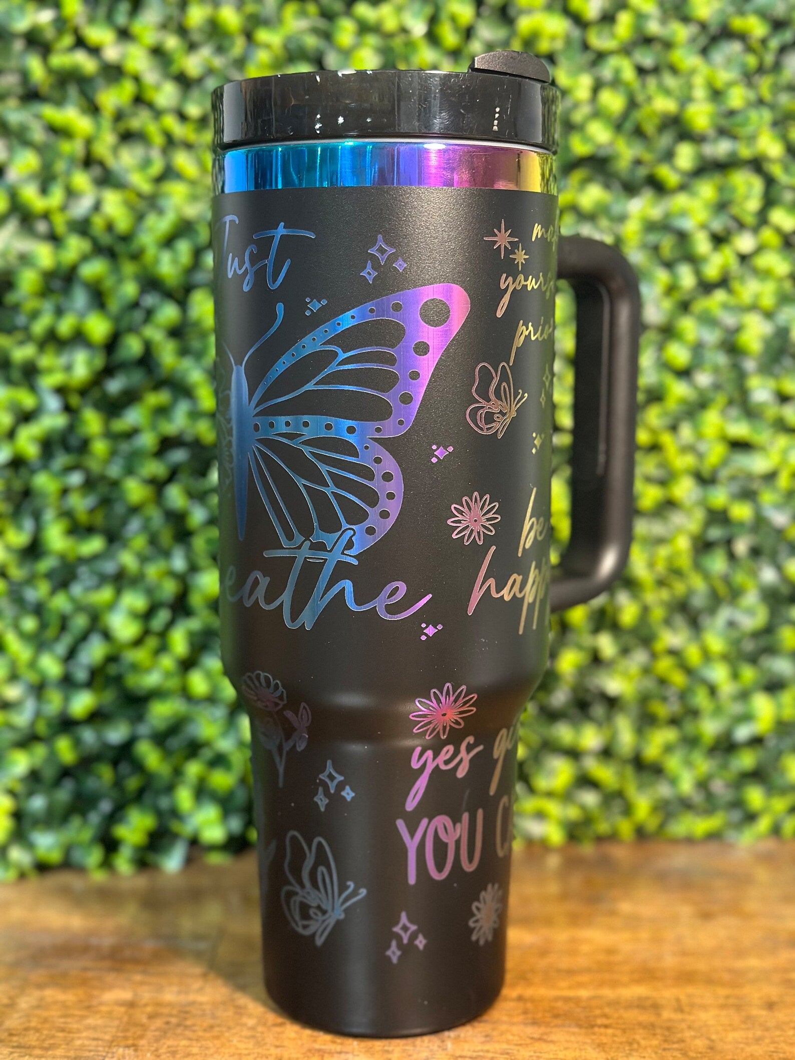 Stay Positive with this Gorgeous Rainbow Plated 40 oz Tumbler - Just Breathe image 6