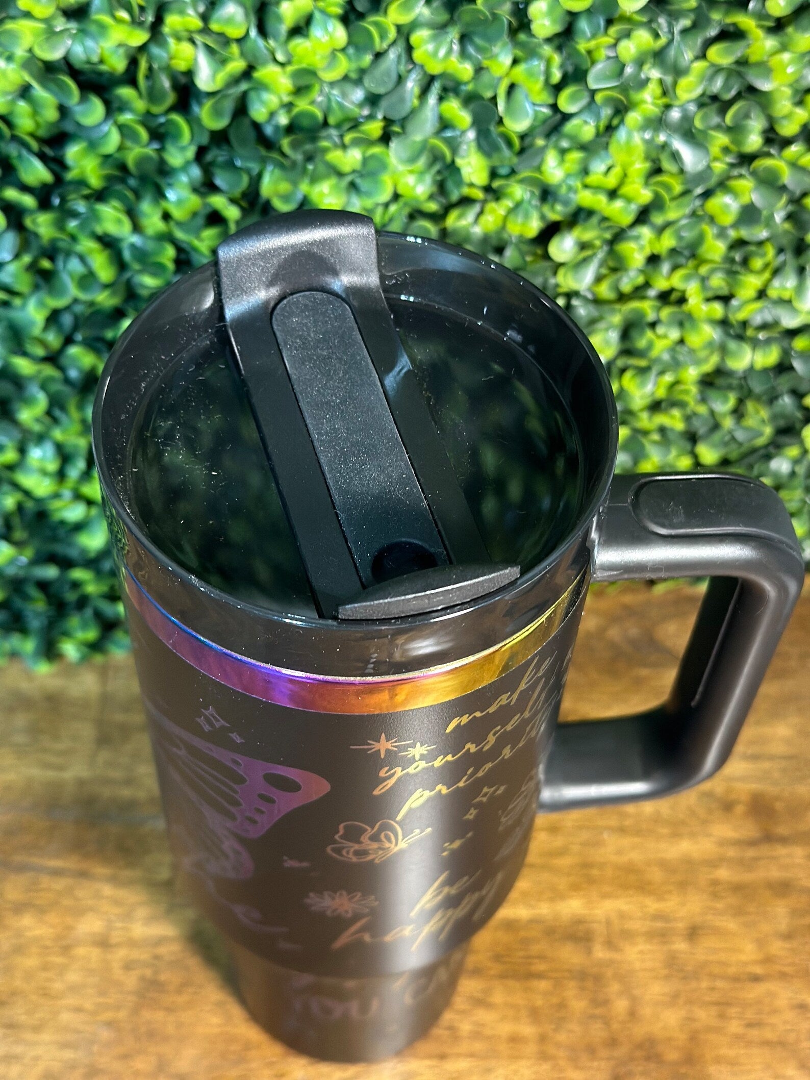Stay Positive with this Gorgeous Rainbow Plated 40 oz Tumbler - Just Breathe image 2