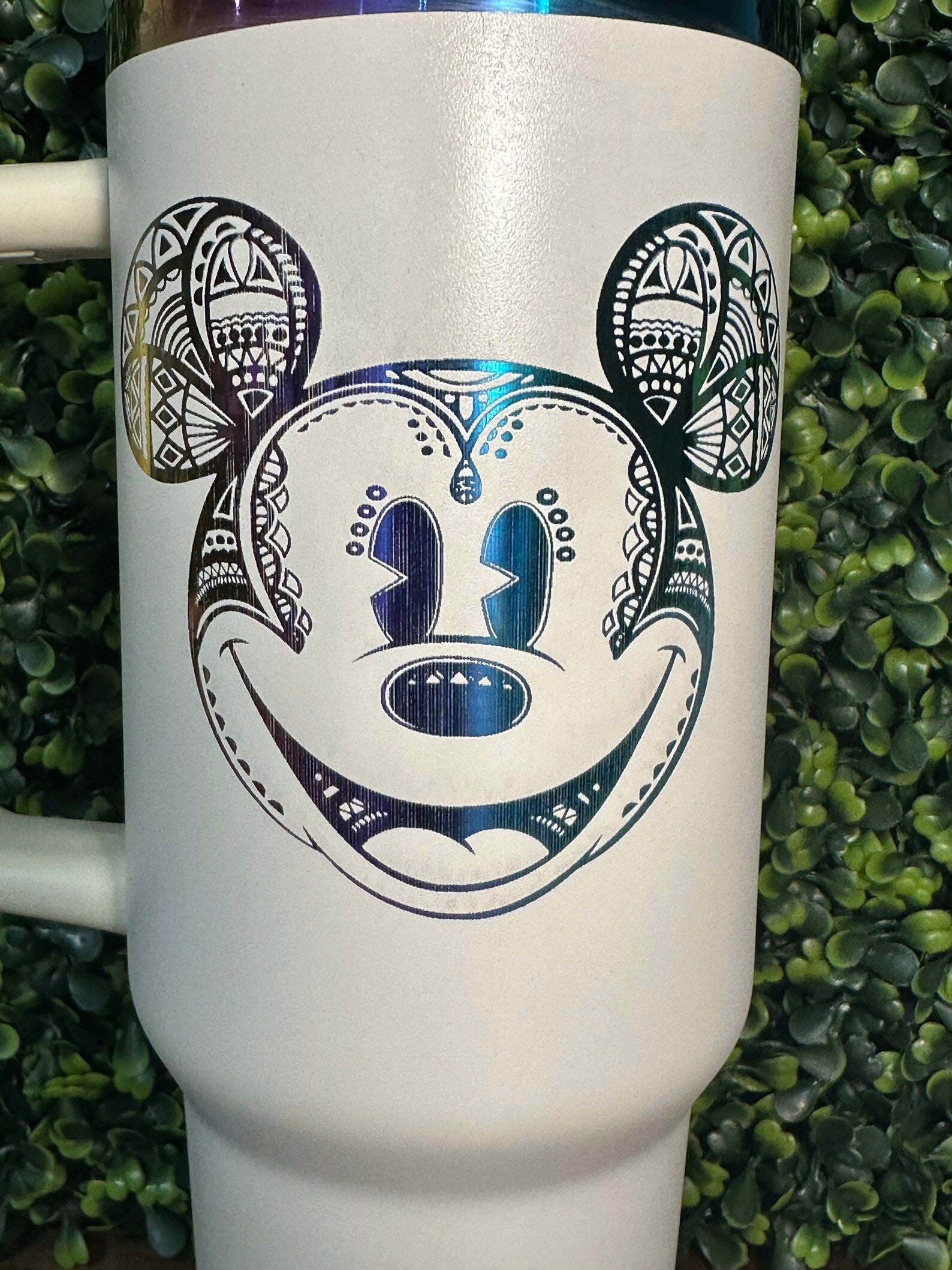 Rainbow Plated Mickey Mouse Tumbler / 40 ounce w/ Handle image 3
