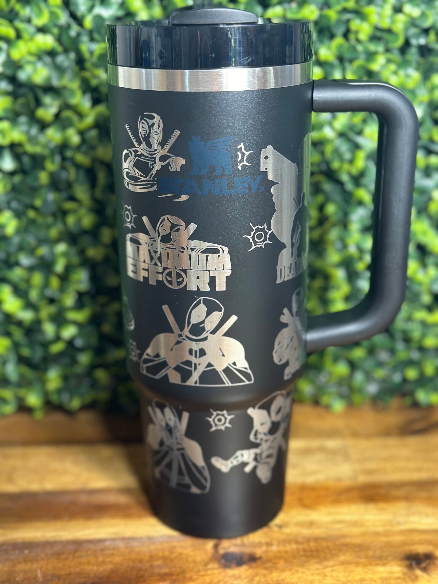 Deadpool Wrap / Authentic Stanley Laser Engraved 30/40 ounce tumbler image 3