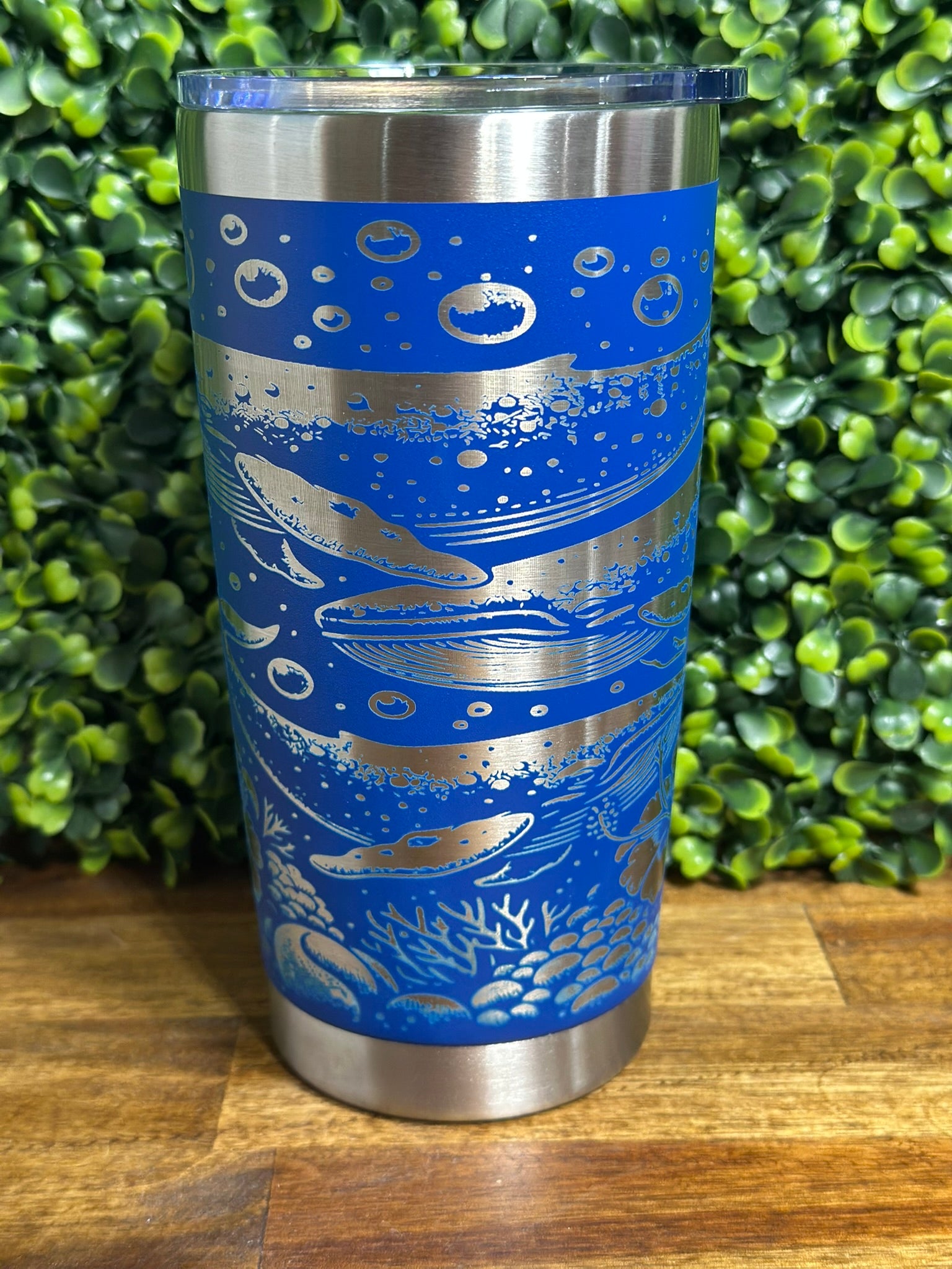 Whales Under the Sea 20 ounce Blue Tumbler image 0