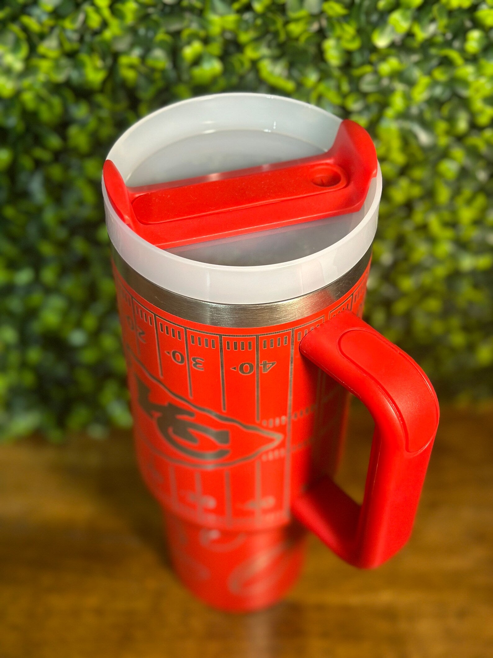 Chiefs Inspired Football Tumbler / 40 ounce with handle image 3