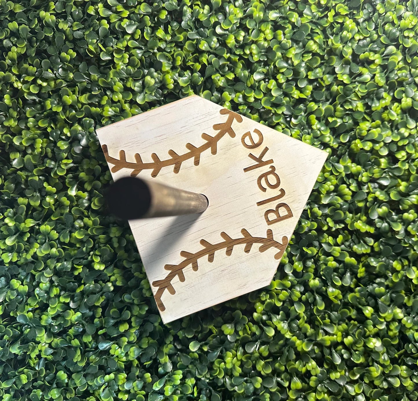 Handmade Wooden Ring Holder for Baseball/Softball Fans - Name Customization image 2