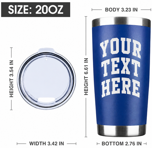 20 oz engraved tumbler - Single Logo