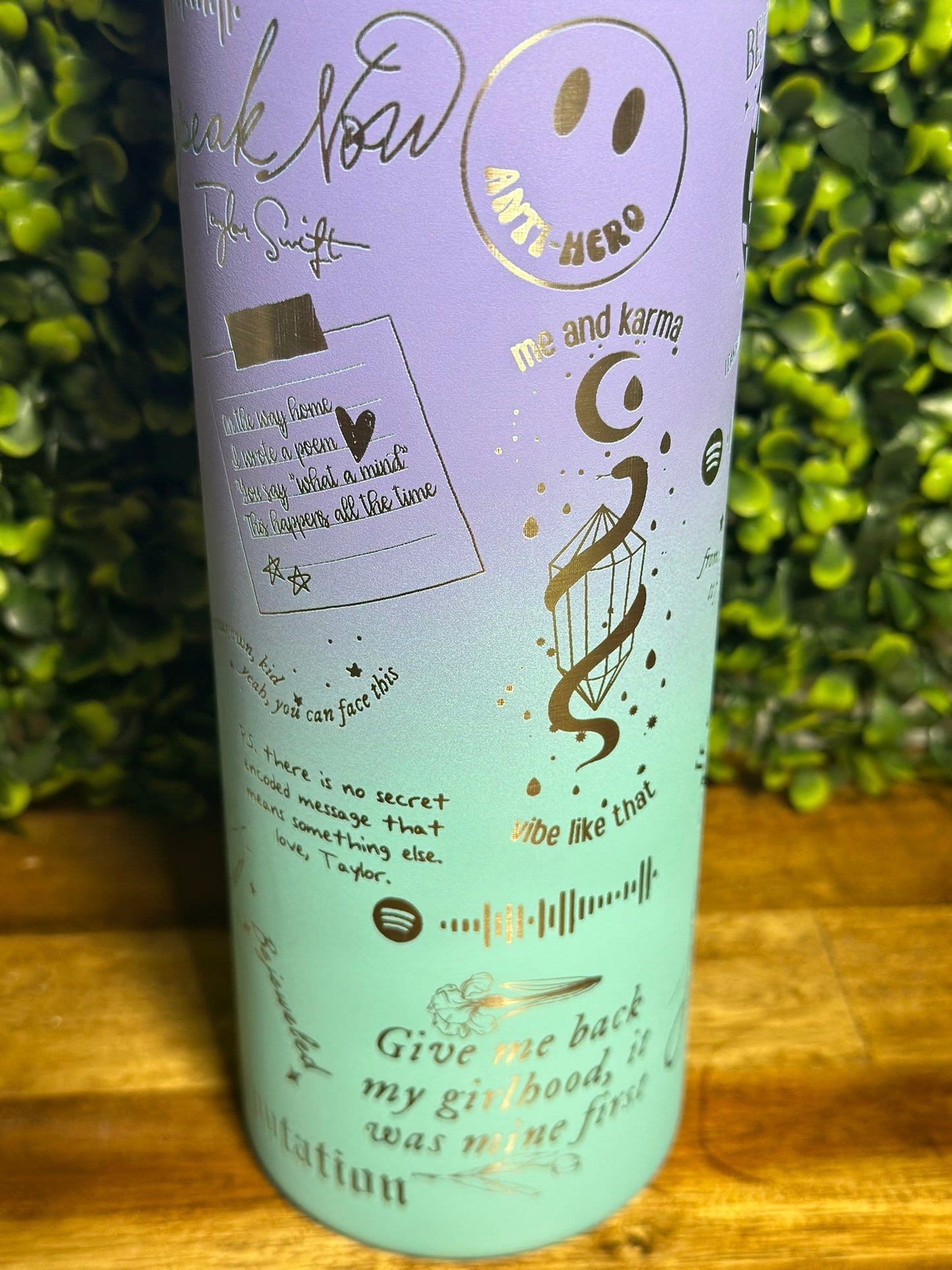 Taylor Swift Laser Engraved Water Bottle