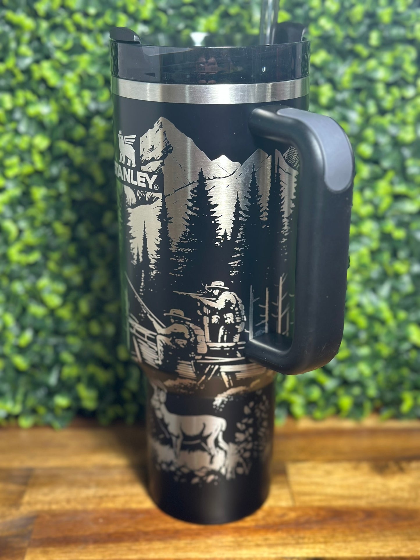 Stanley Hunting/Fishing Scene Laser Engraved Tumbler / 40 oz