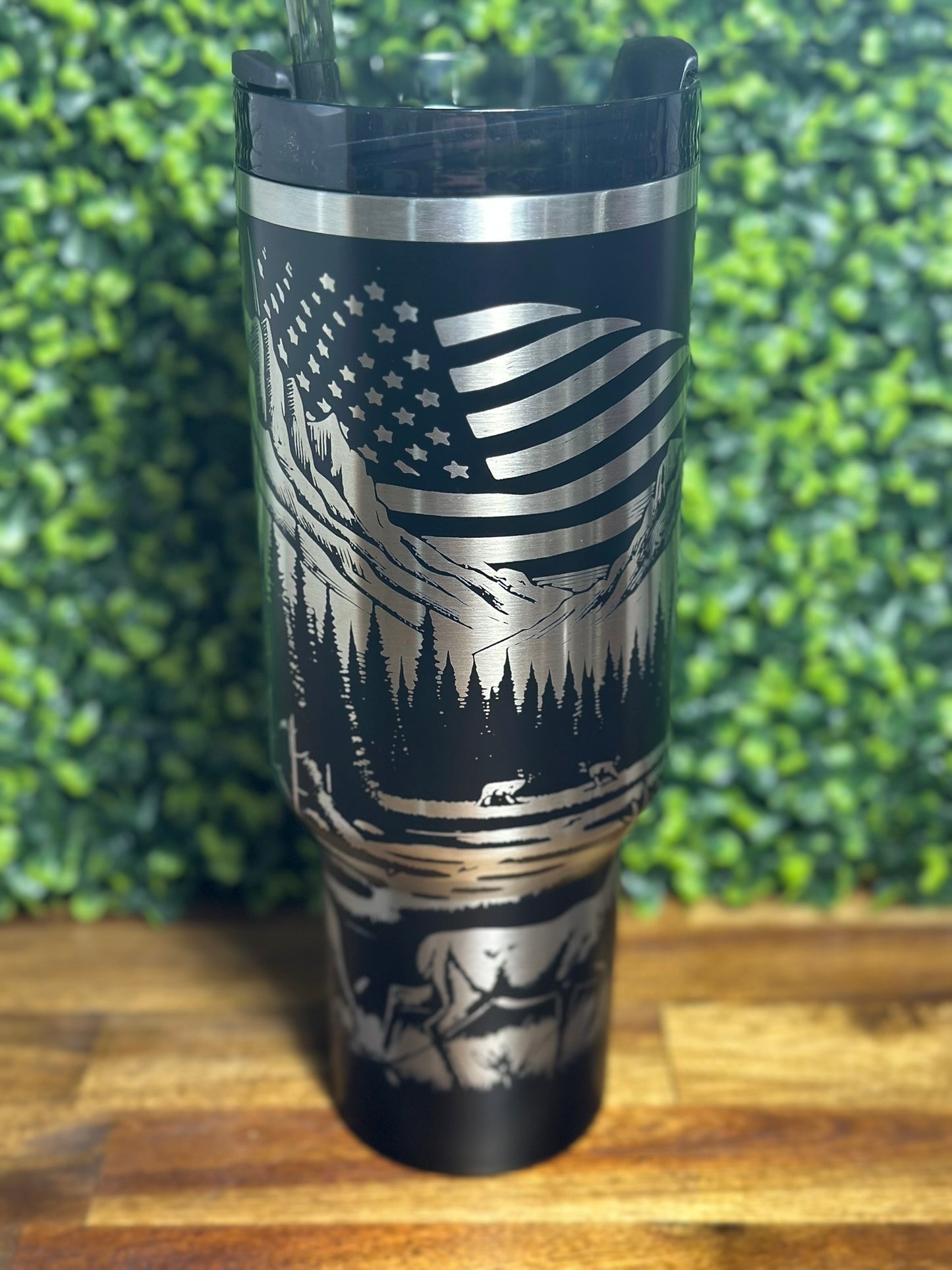 Stanley Hunting/Fishing Scene Laser Engraved Tumbler / 40 oz