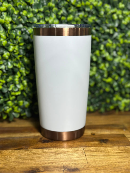 White w/ Copper Plating 20-ounce Tumbler