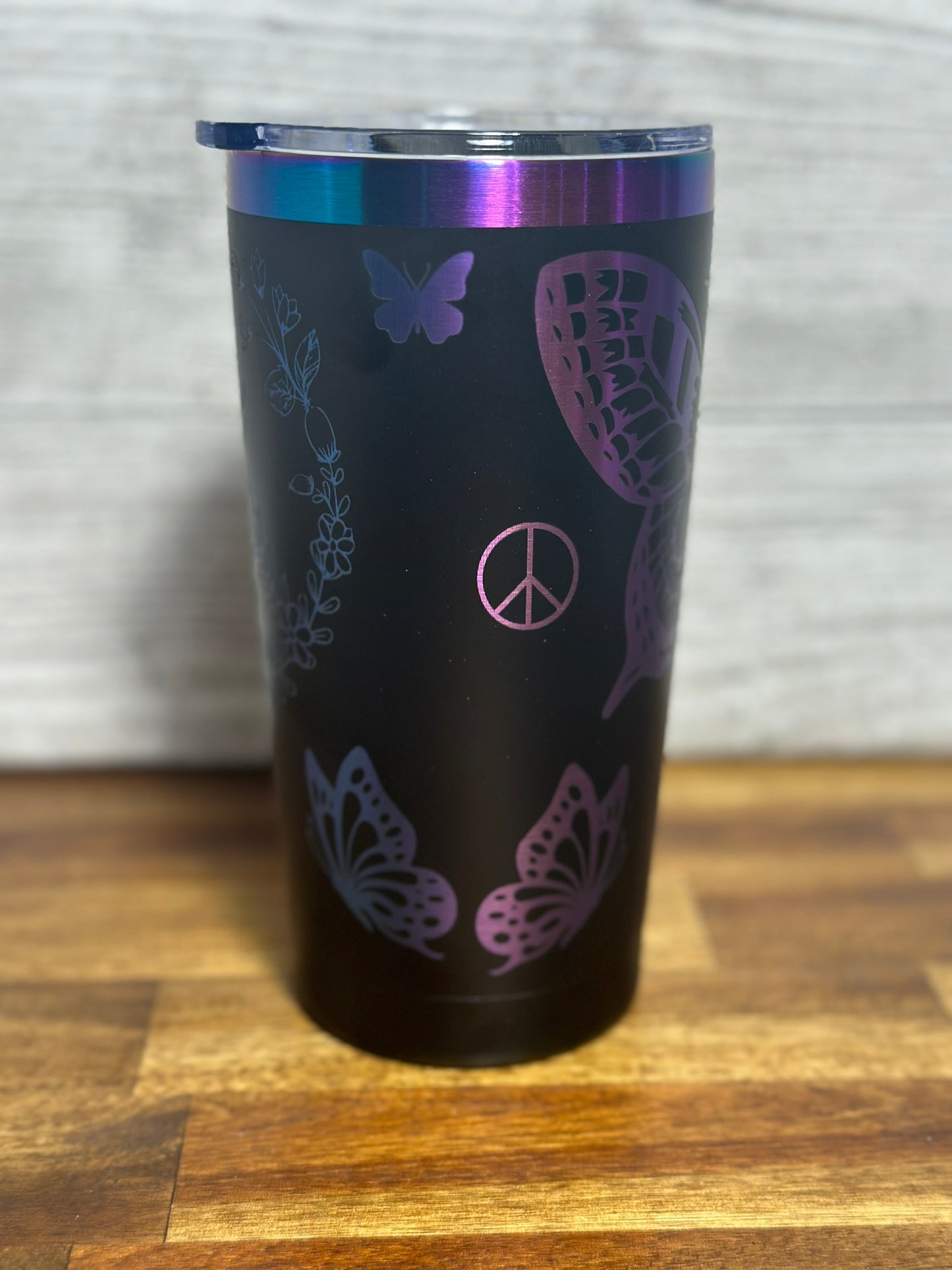 Floral Butterfly Ombre 20 ounce Tumbler