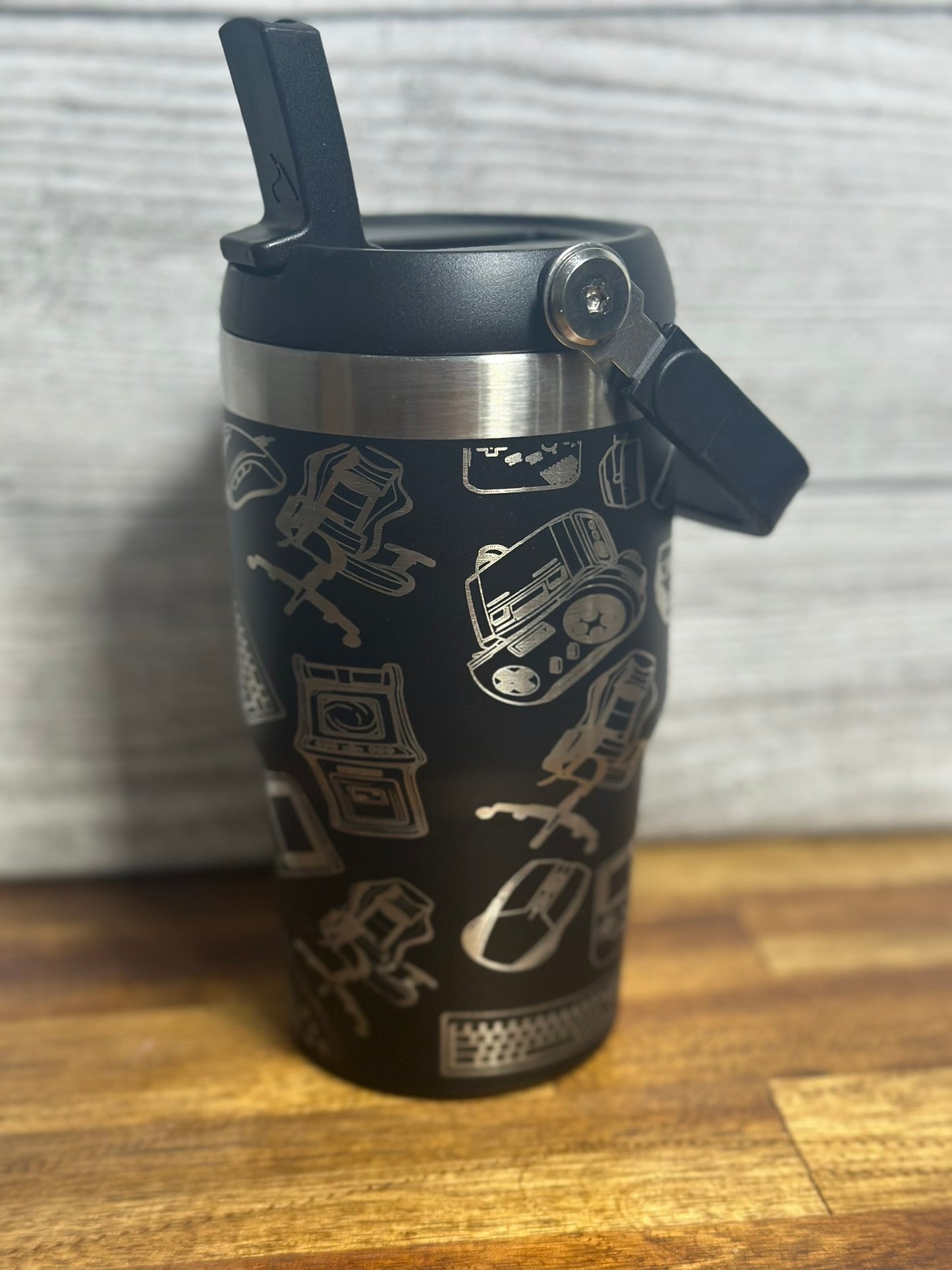 Gamer Inspired Engraved Flip Top Tumbler - 18 oz