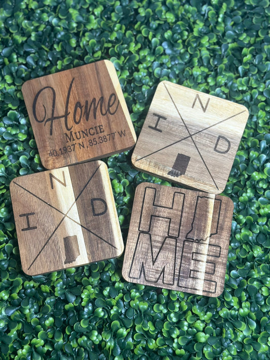Muncie, Indiana Home Coasters - set of 4