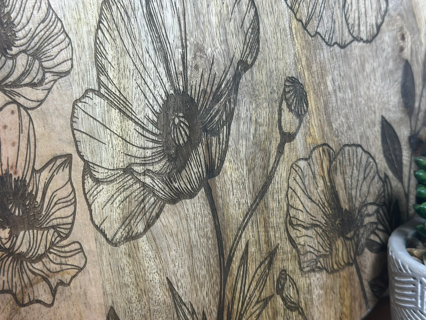 Decorate Poppy Laser Engraved Cutting Board - Large