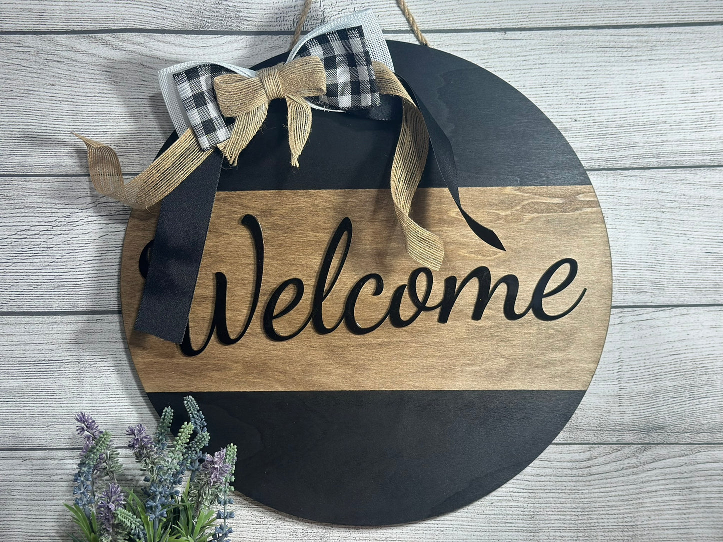 "Welcome" Door Round Sign