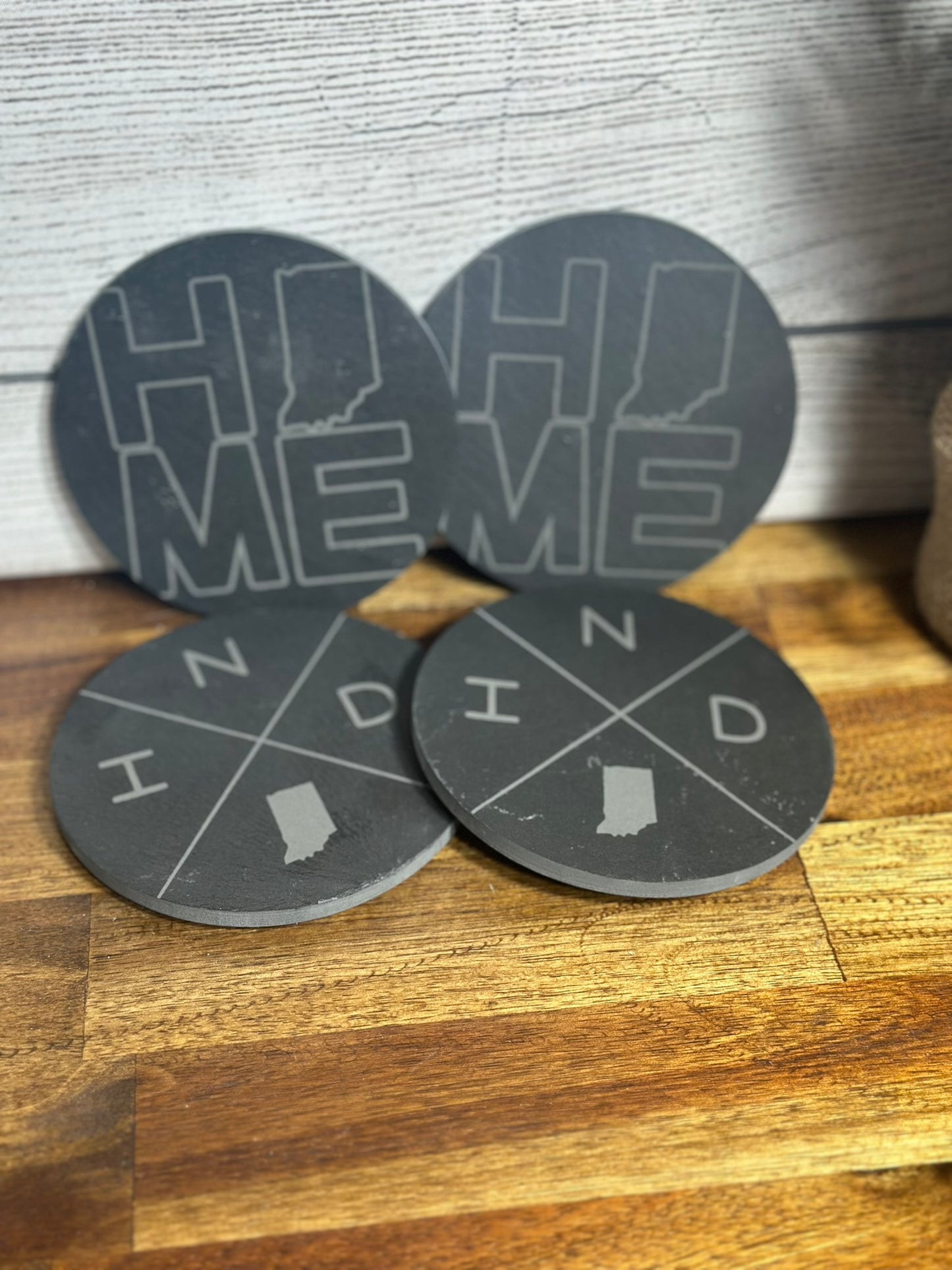 Slate Indiana Coaster Set of Four