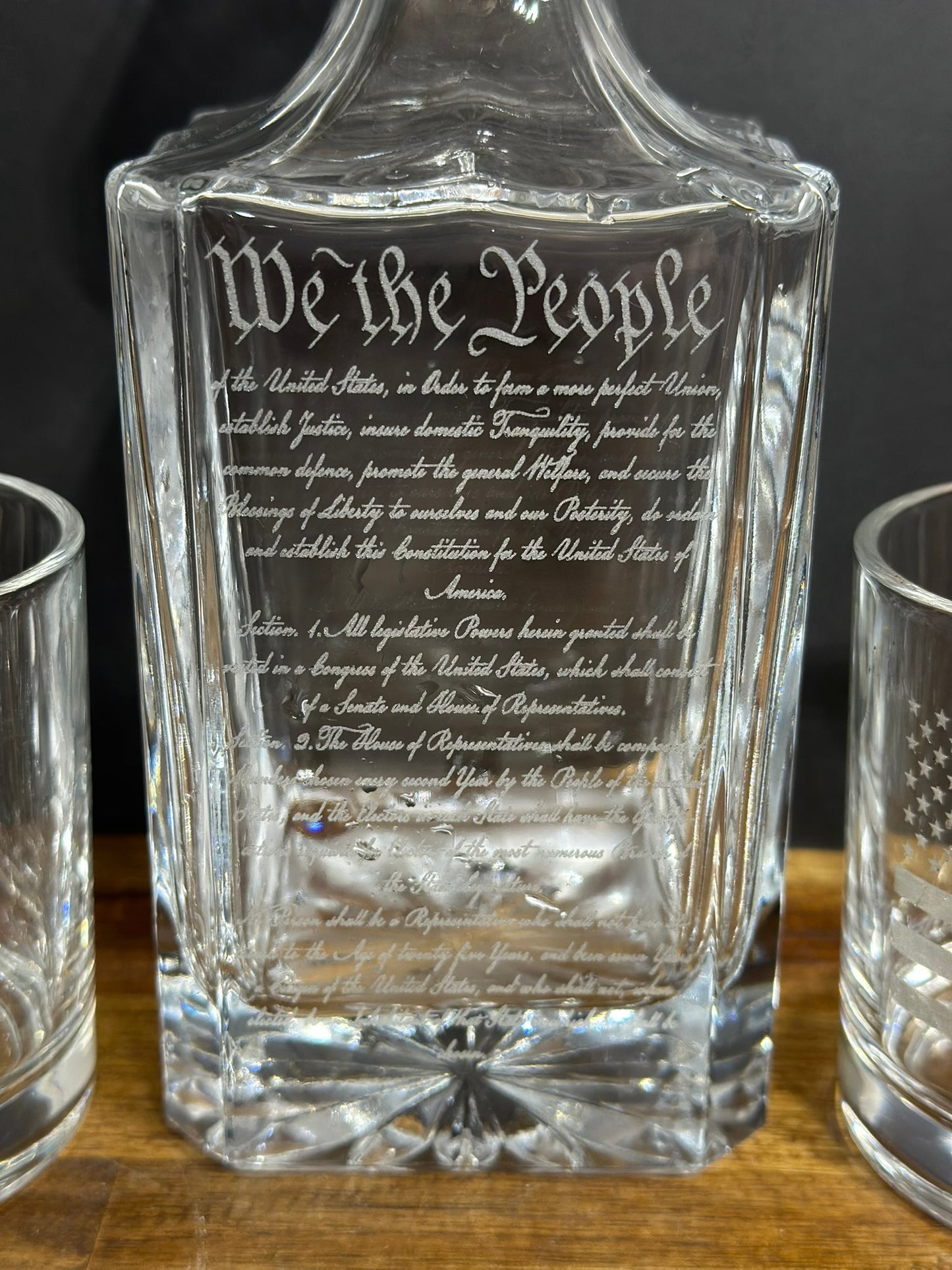 We The People Decanter and Whiskey Glass Set