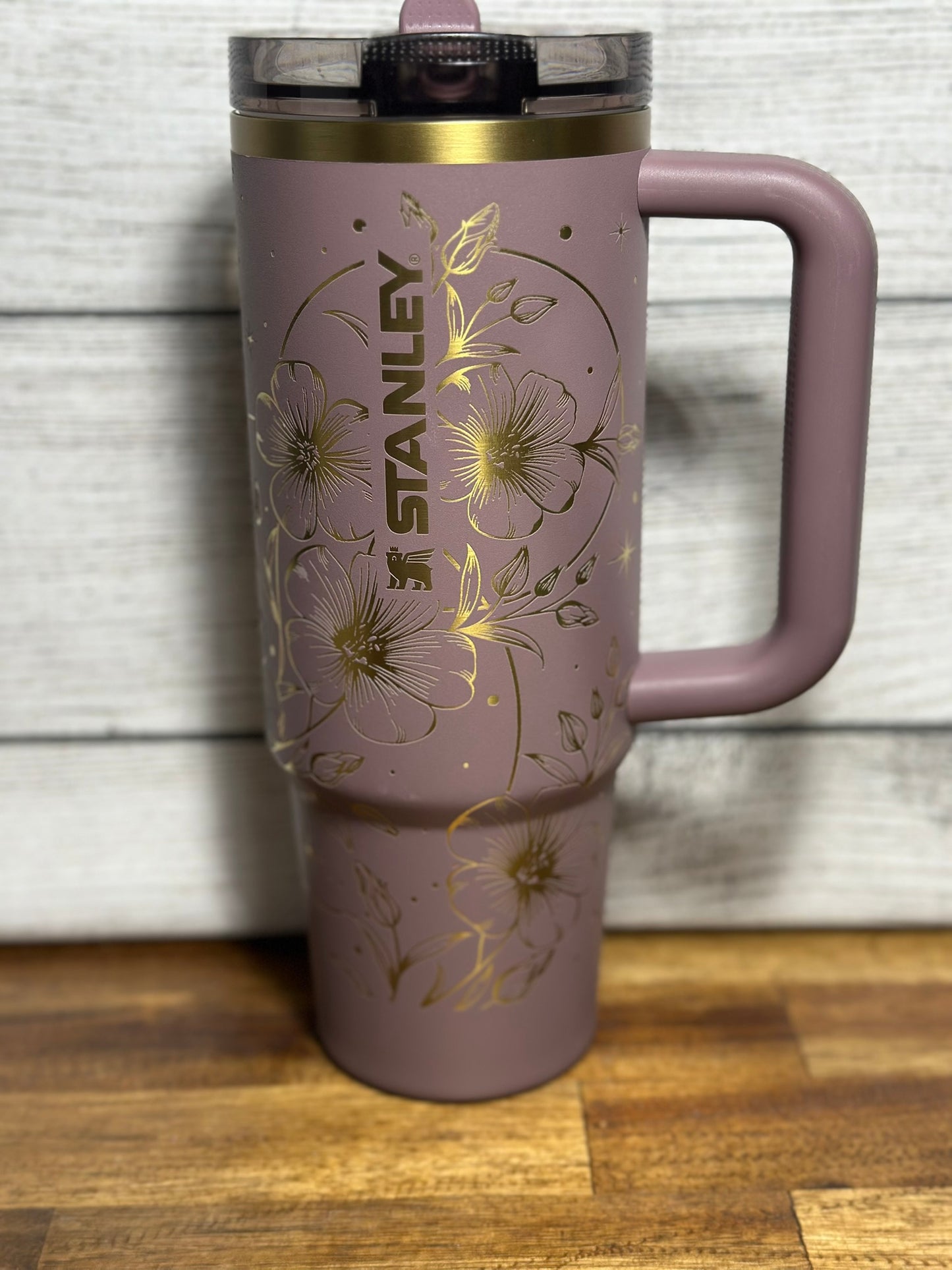 Floral Copper Engraved Stanley ProTour Tumbler