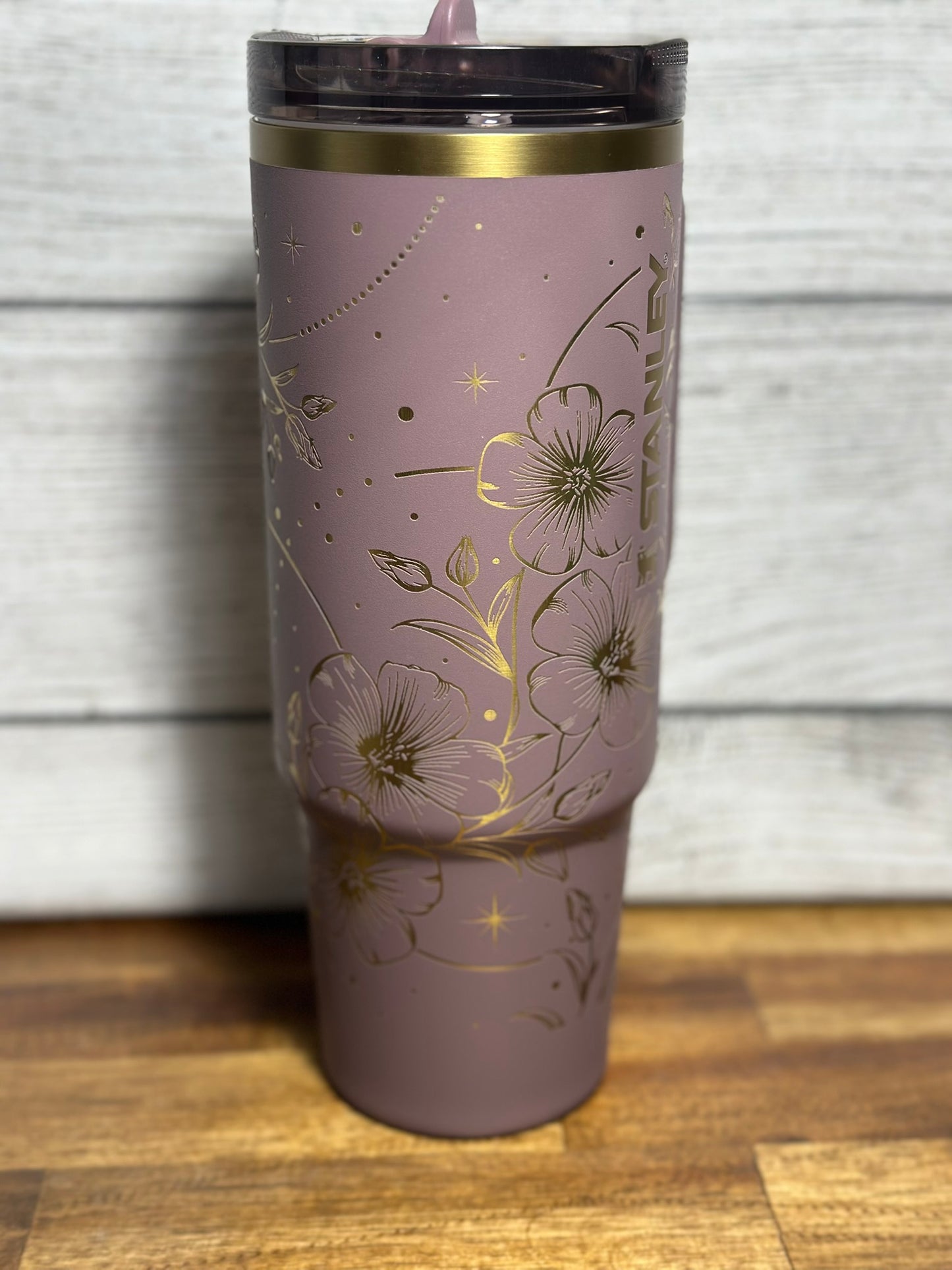 Floral Copper Engraved Stanley ProTour Tumbler