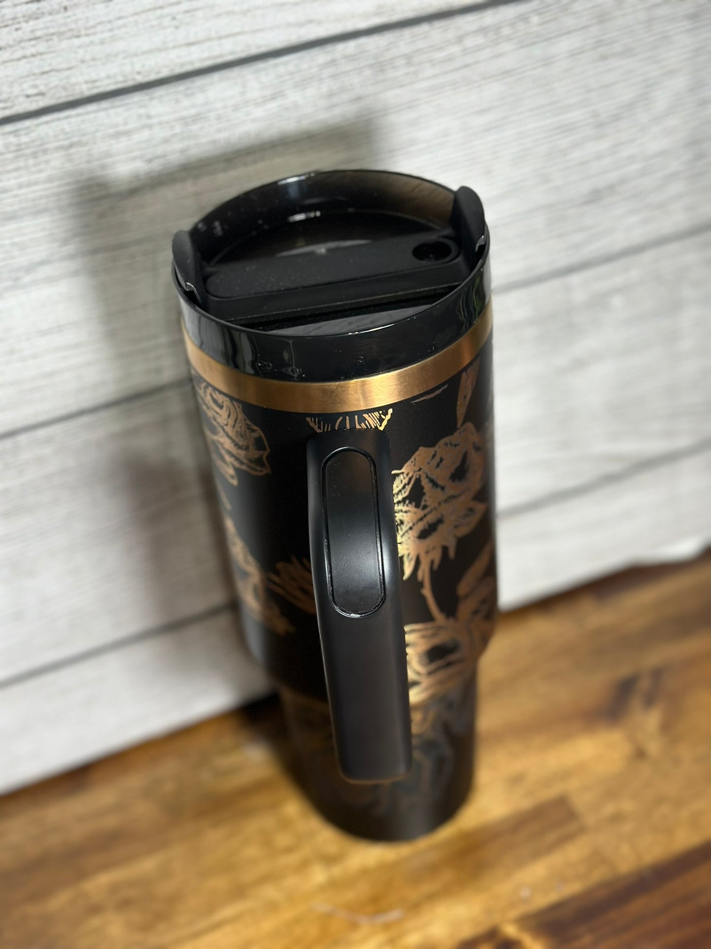 Vintage Rose Copper Plated Laser Engraved 40 oz tumbler