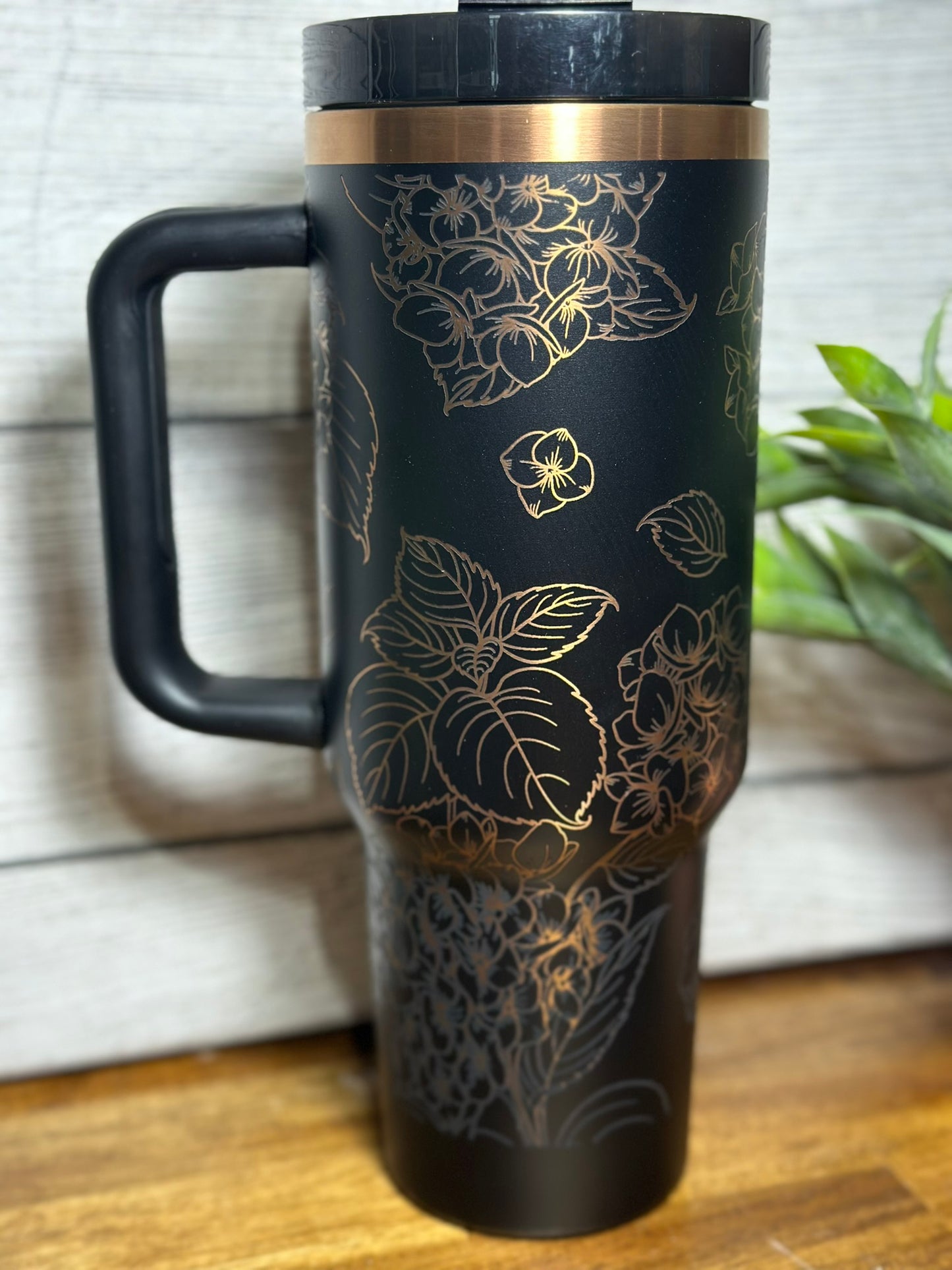 Hydrangea Copper Plated Laser Engraved Tumbler - 40 oz