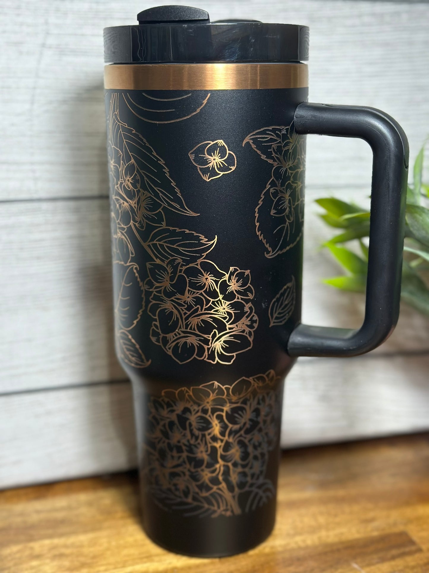 Hydrangea Copper Plated Laser Engraved Tumbler - 40 oz