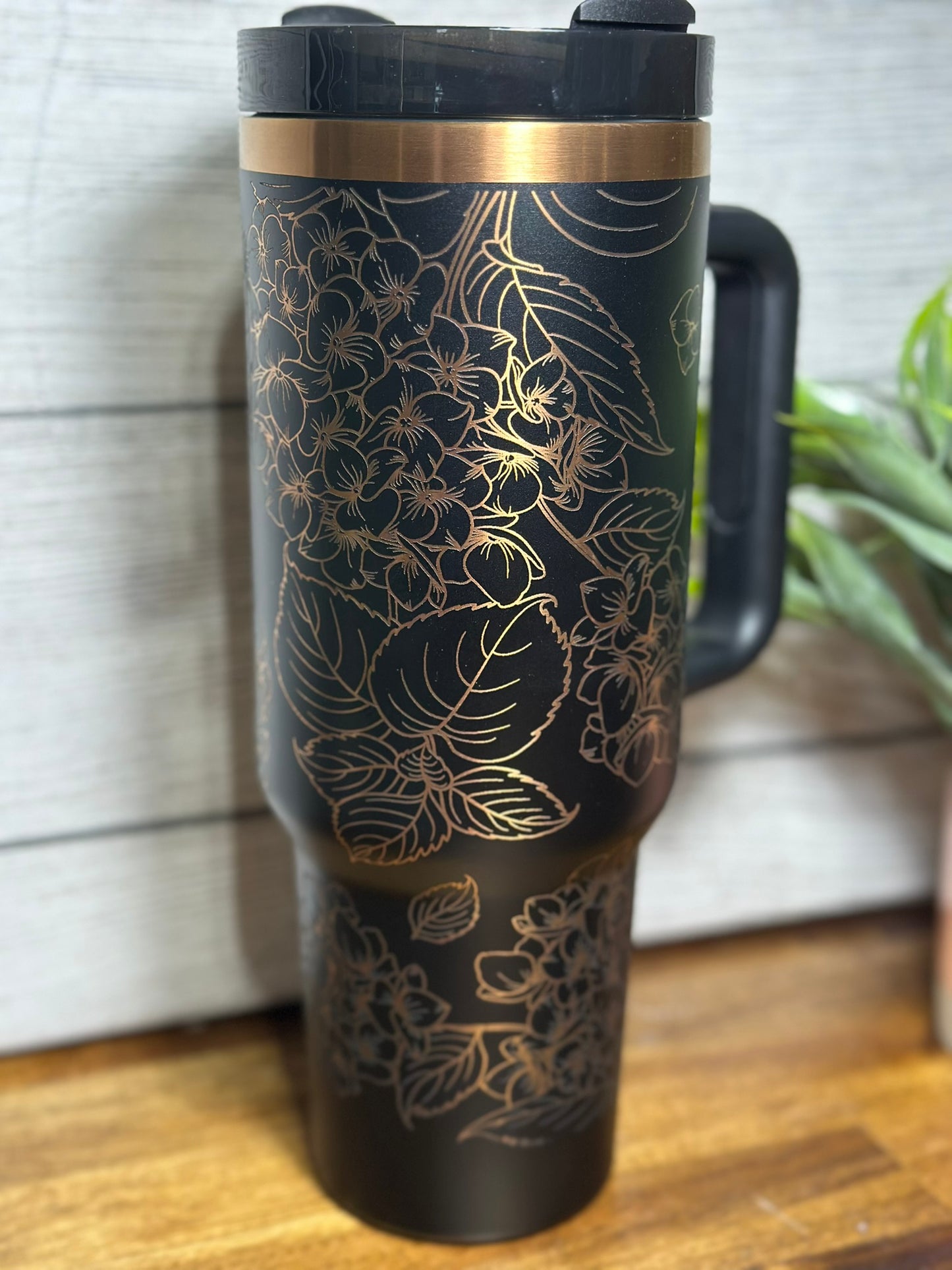 Hydrangea Copper Plated Laser Engraved Tumbler - 40 oz