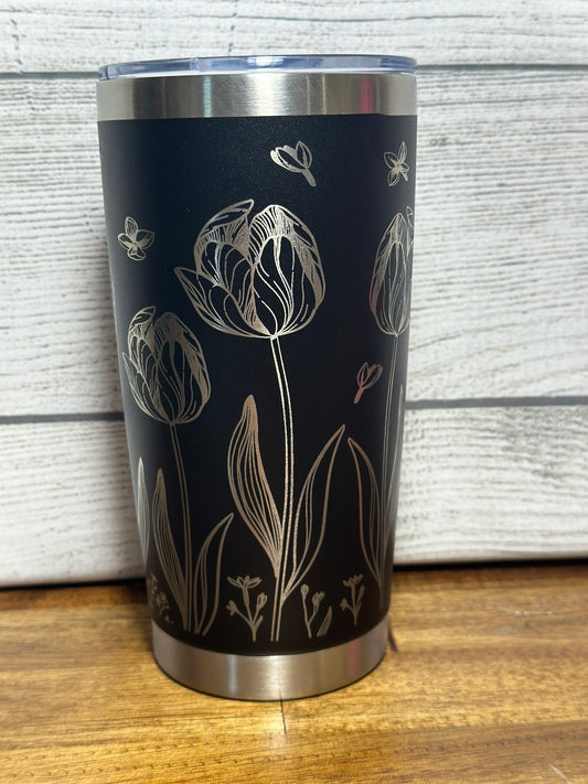 Tulip Black 20 oz Tumbler