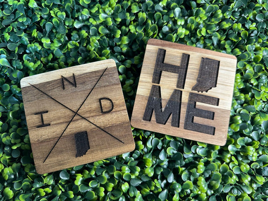 Indiana wood / laser engraved coasters image 0