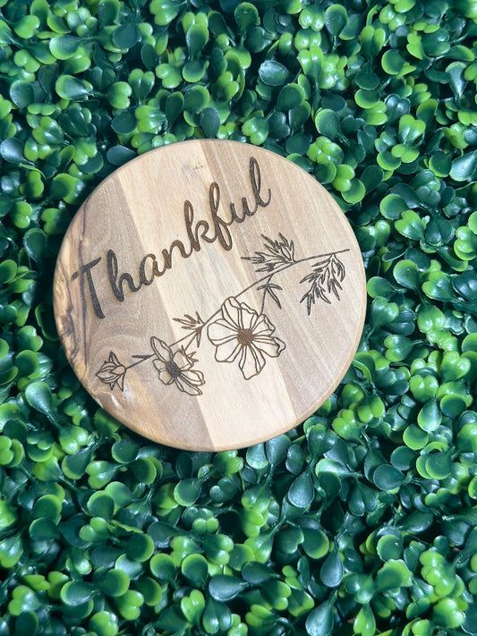 Thankful, floral, and beautiful moments collection of wooden coasters / set of 4 image 0