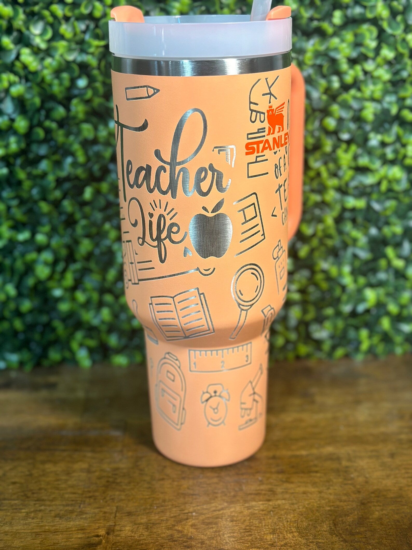 Teacher Inspired Laser Engraved Wrap / 40 ounce Authentic Stanley / Back to Scho image 3