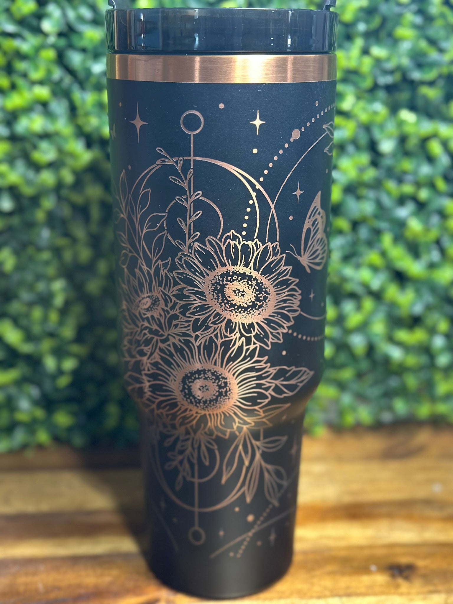 Whimsical Sunflower Copper Plated 40 Ounce Tumbler image 3