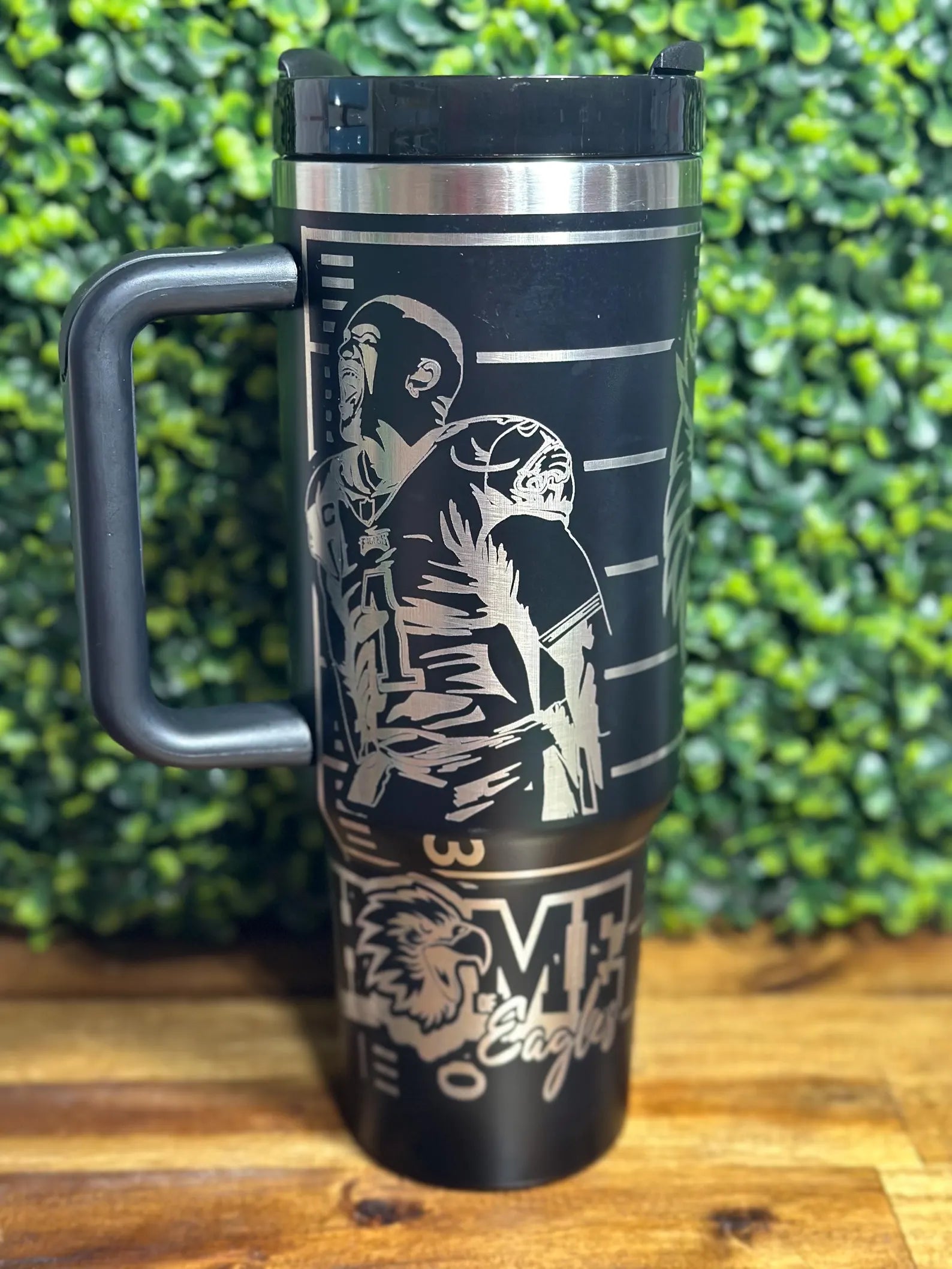 Eagles inspired laser engraved tumbler image 0