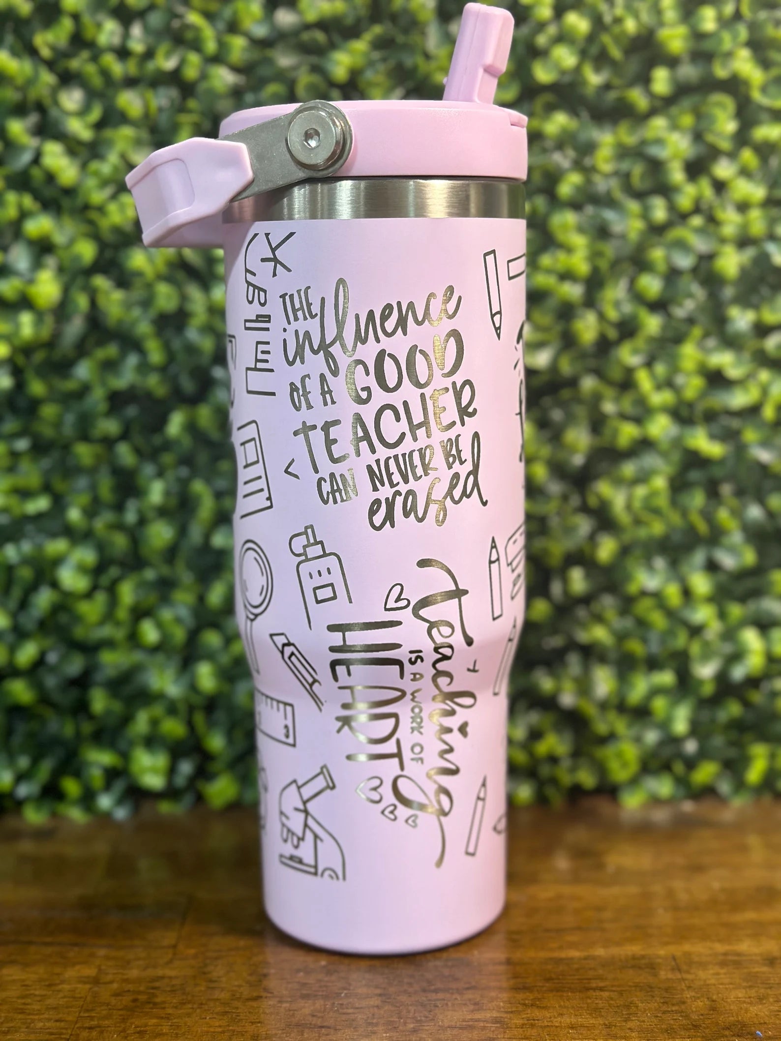 Teacher Appreciation Laser Engraved Water Bottle - Stunning Gift for Educators image 1