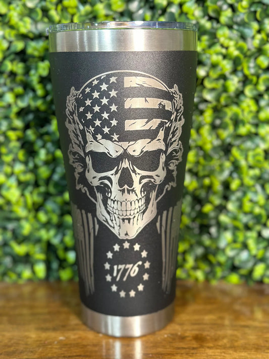 Patriotic Engraved Tumbler - 30 oz, Home of the Free Design image 0