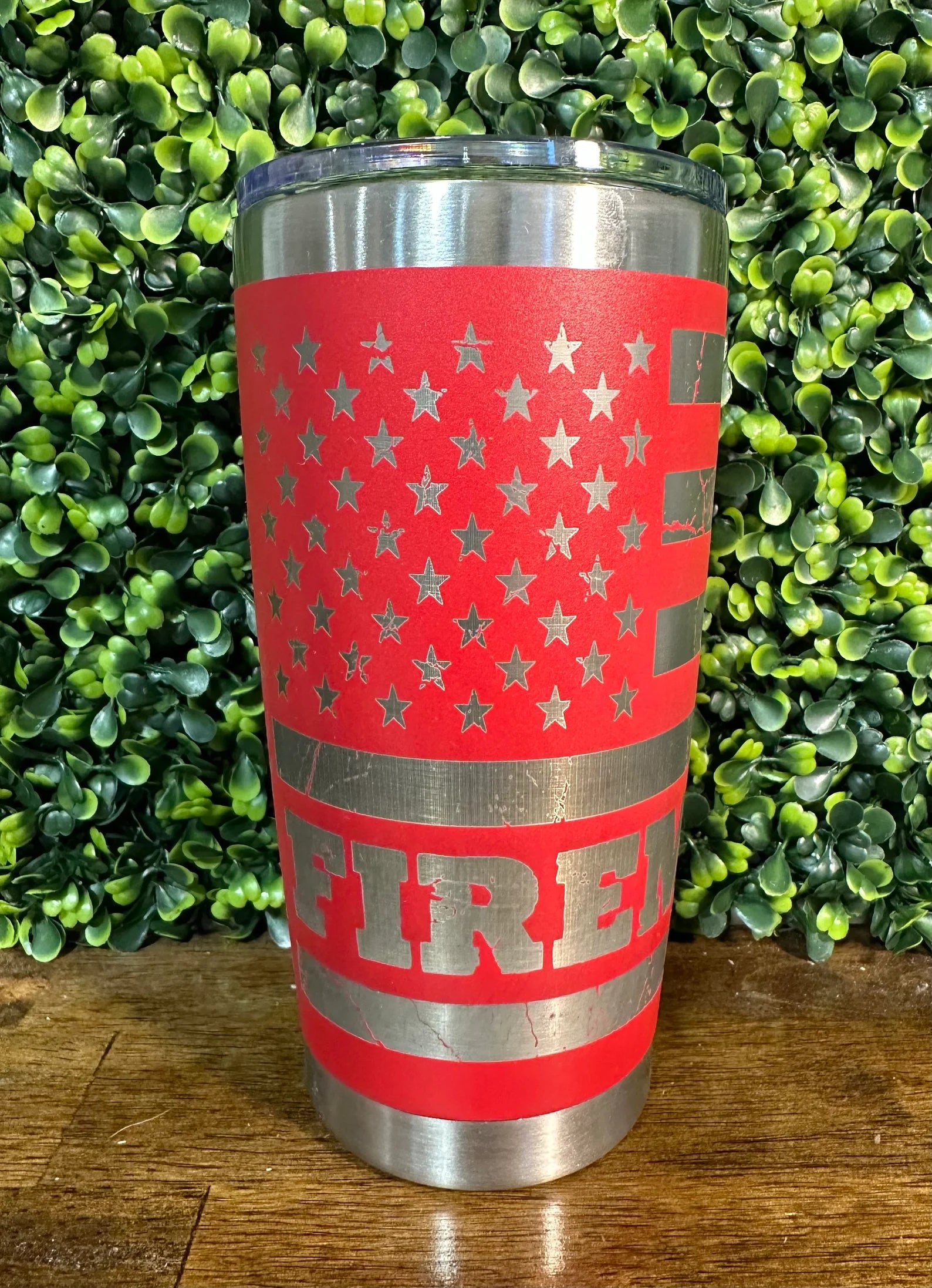 Firefighter Theme Tumbler / Gift for Him / Full Wrap / Customizable image 2