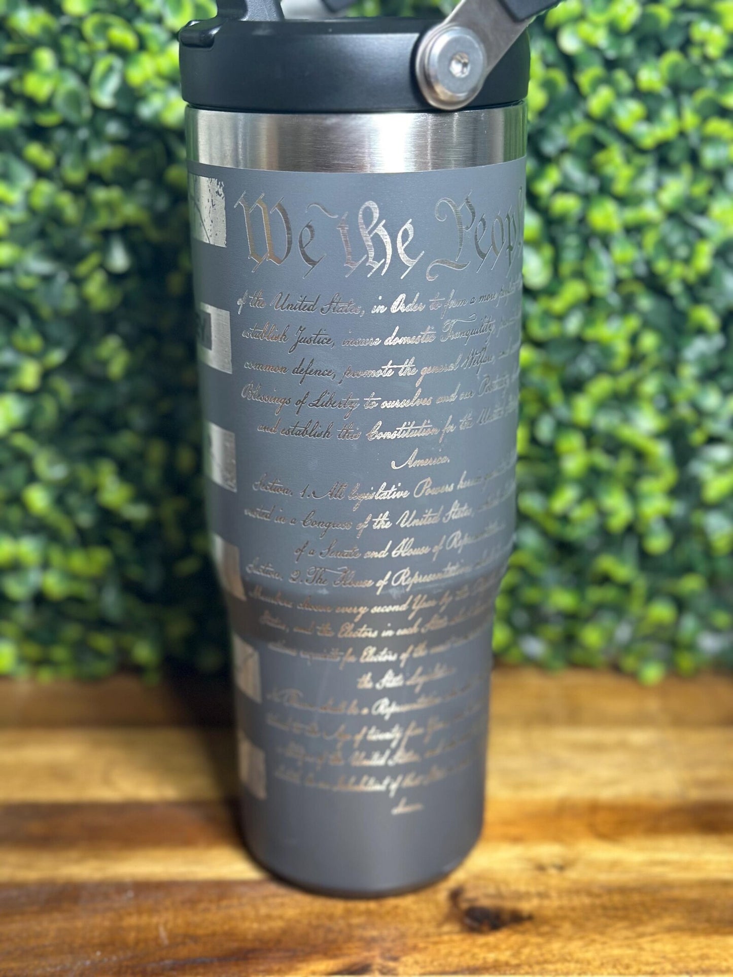 We The People Laser Engraved Authentic Stanley Flip Top Tumbler image 7