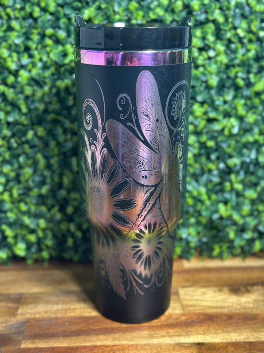 Dragonfly Rainbow Plated Tumbler image 1