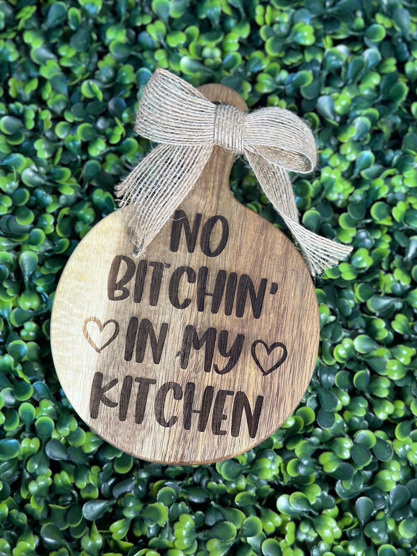 Miniature Kitchen Decor Cutting Board / Humorous Phrase image 0
