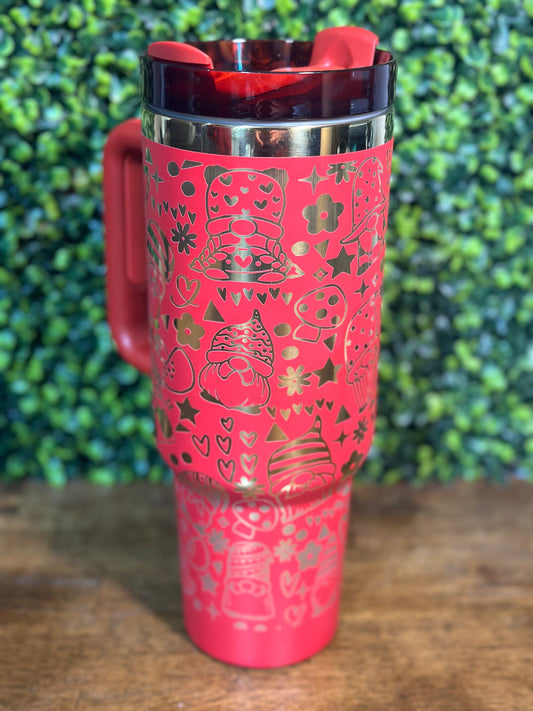 Gnome Love Full Laser Engraved Wrap -40 ounce Tumbler with handle image 0