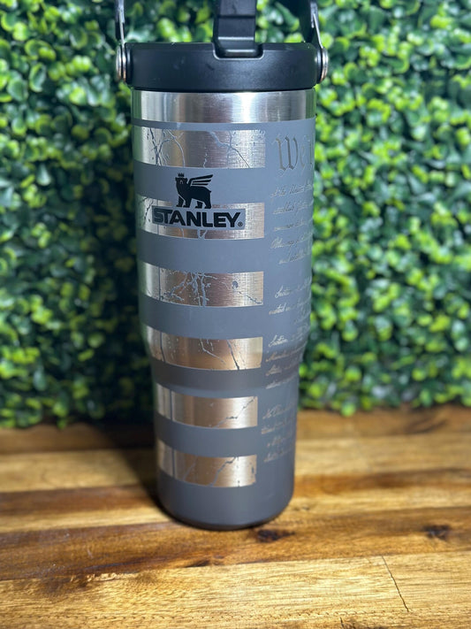 We The People Laser Engraved Authentic Stanley Flip Top Tumbler image 0