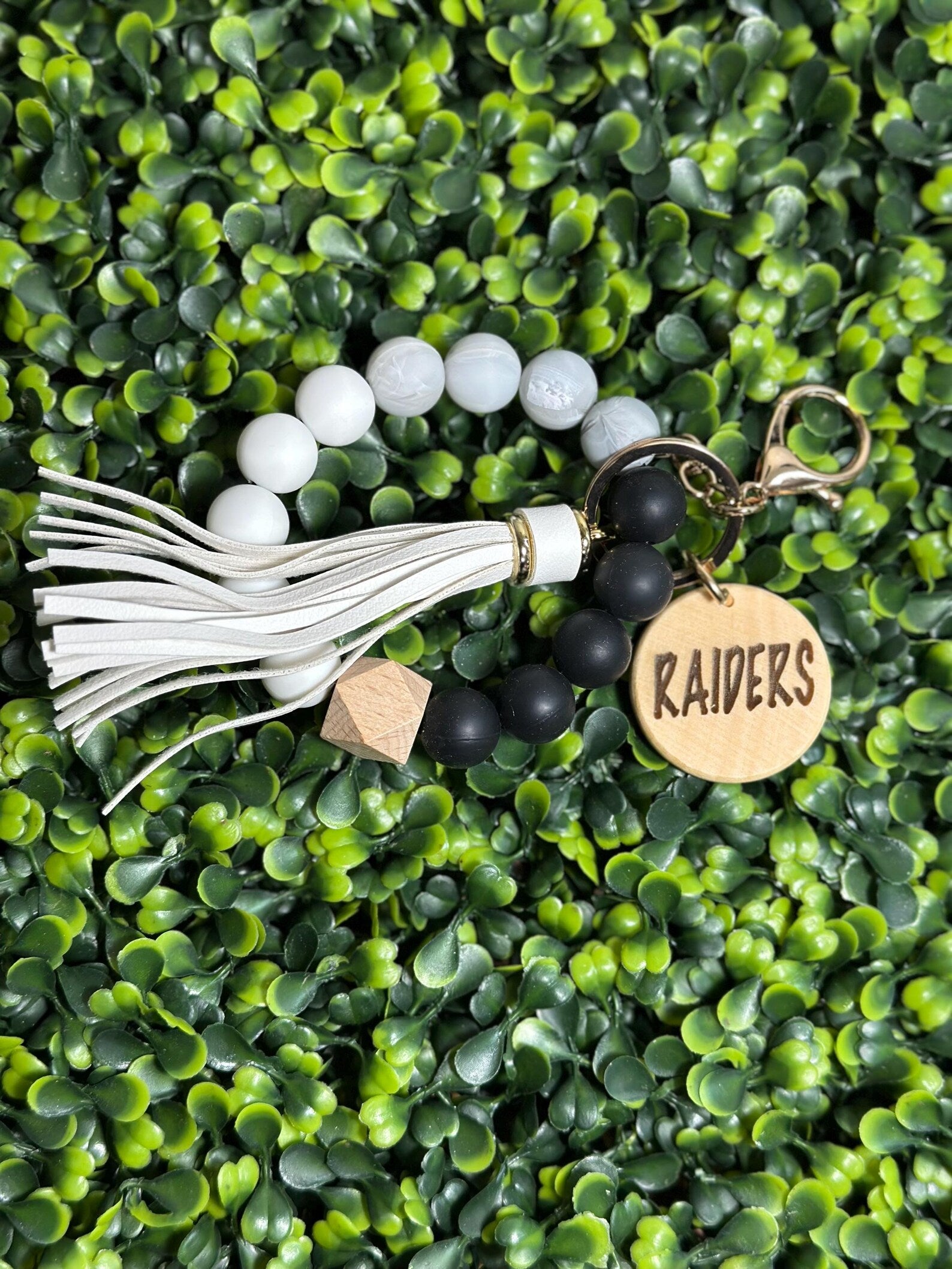 Customizable Silicone Beaded Keychain - engravable school logo image 3