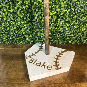 Handmade Wooden Ring Holder for Baseball/Softball Fans - Name Customization image 4