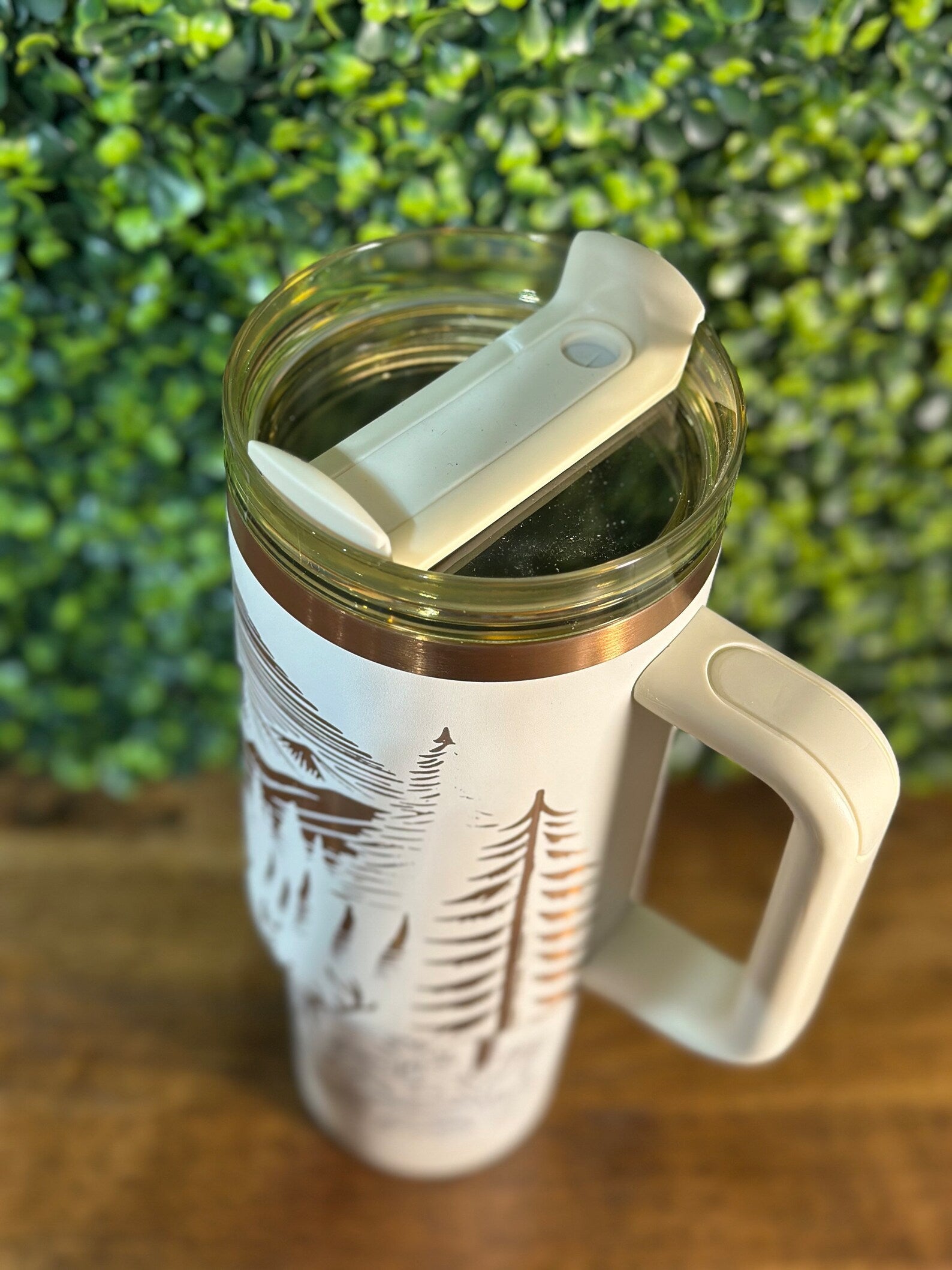 Rustic Deer Hunting Tumbler with Gold/Copper Accents - Gift for Outdoor Fans image 5