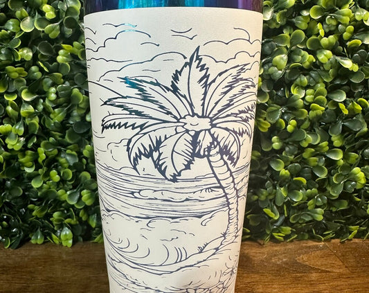 Palm Tree Rainbow Plated Tumbler